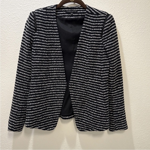 Theory Jackets & Blazers - Theory Revolve Purposeful Stripe Yaisa Z Jacket Blazer in Black White Petite TP